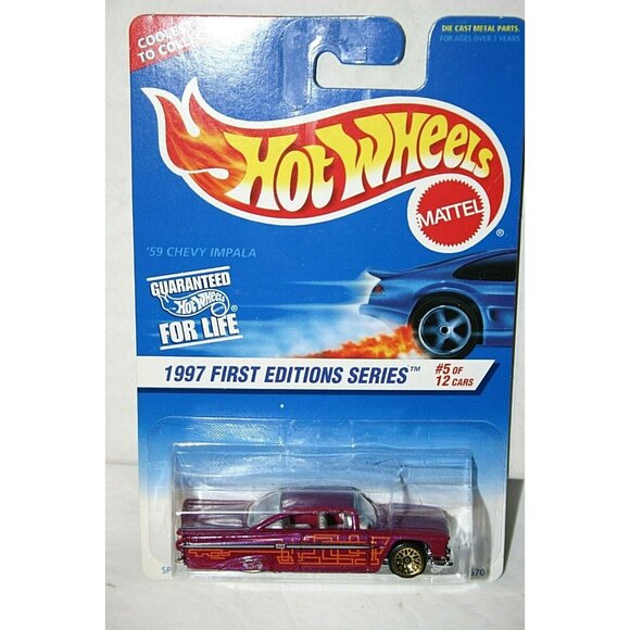 Hot Wheels 1997 First Editions '59 Chevy Impala # 517 gold wired wheels - Picture 2 of 4